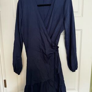 Chic Long Sleeve Navy Dress